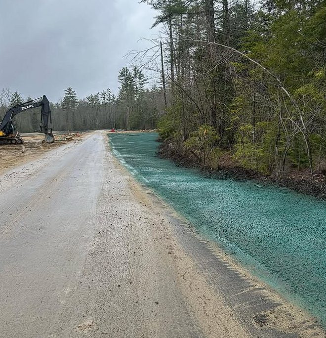 Commercial hydroseeding project in Southern Maine