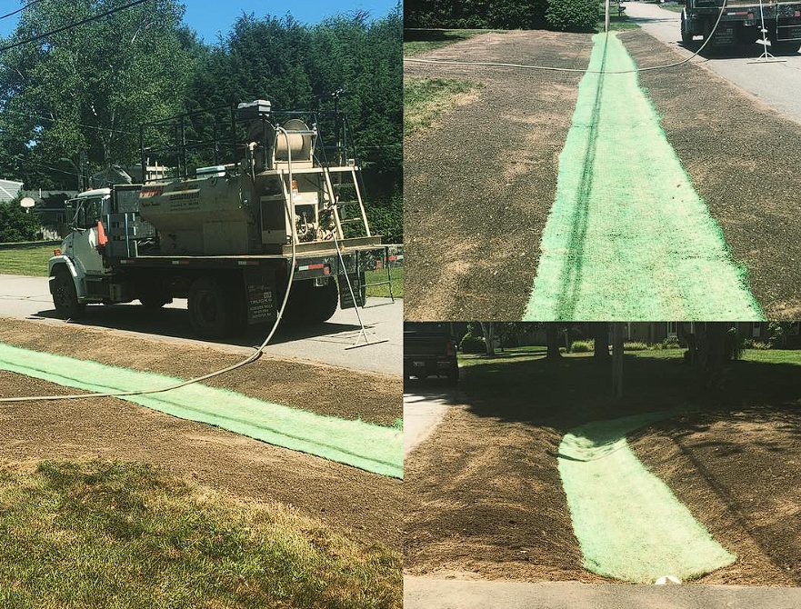 New construction hydroseeding after final grade