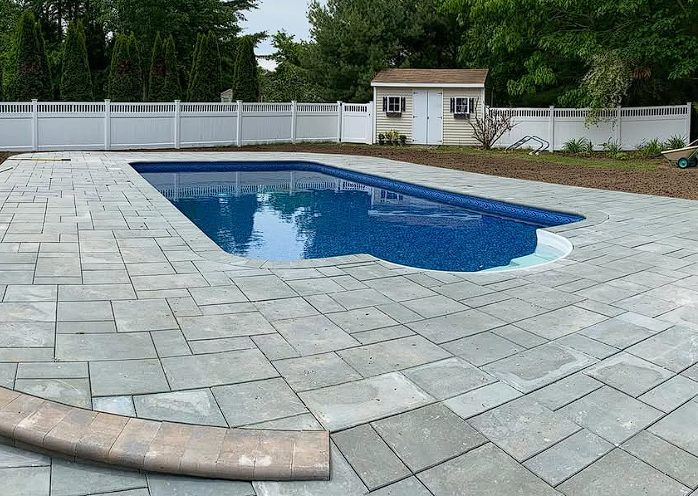 Stone patio design and installation in Kennebunk, Maine